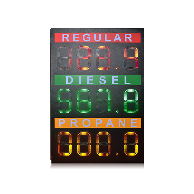 12英寸LED红色绿色数字美式888.8格式加油站Led油价牌