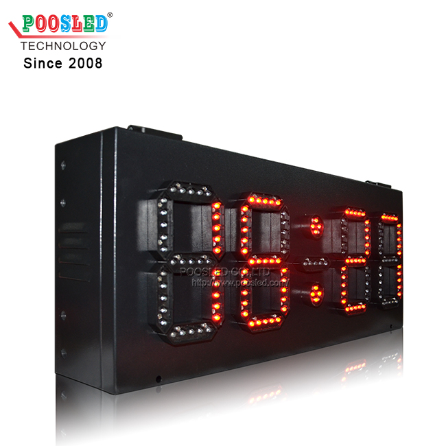小规格铁箱LED时间温度显示屏6英寸红色数字户外铁箱